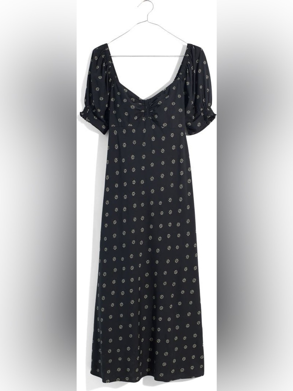 Madewell Black Maxi Dress with Puff sleeves
